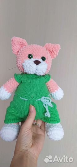 Котик, вязанная игрушки