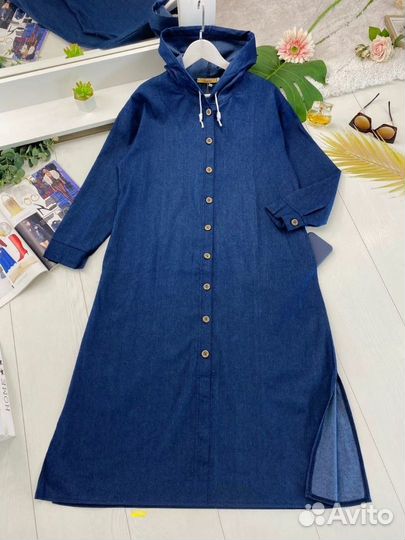 Джинсовый кардиган 50-60р, 2 цвета