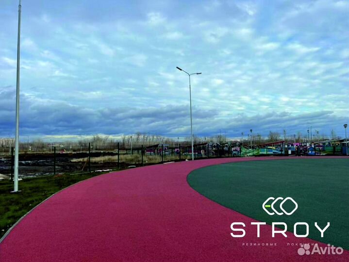Резиновое бесшовное покрытие для спортивных площад