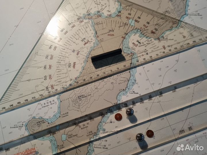 Штурманский набор линейка+транспортир Япония
