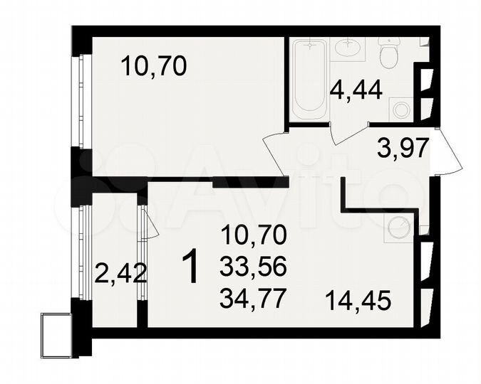 1-к. квартира, 34,8 м², 19/23 эт.