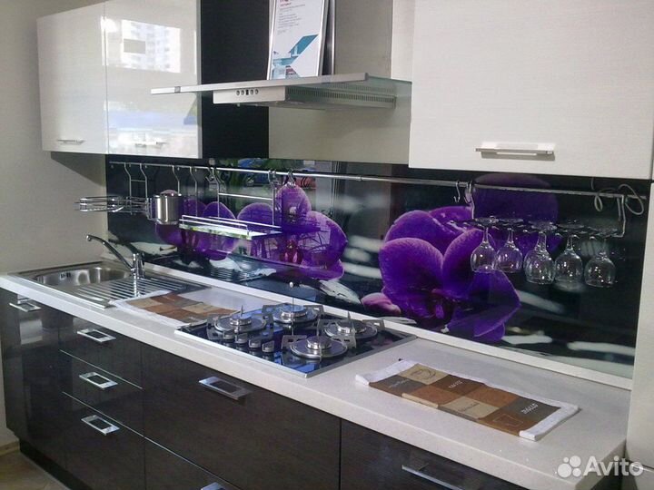 Стеклянный фартук на кухню, скиналли