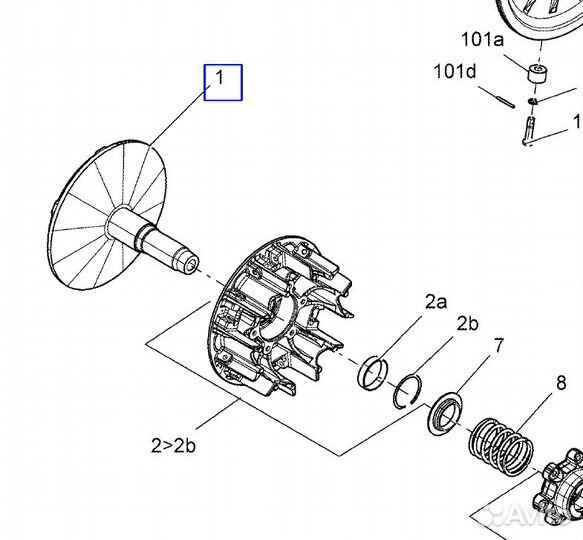 Фланец ведущего вариатора неподвижный 417224091