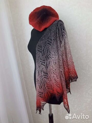 Шаль бактус платок и берет (комплект) в наличии