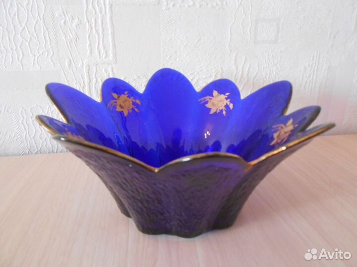 Вазы синее стекло