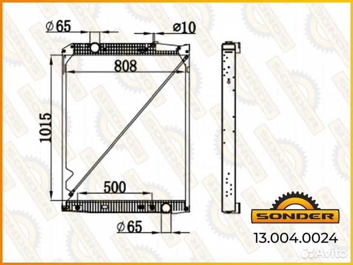 Радиатор Mercedes Actros 1015*808*42мм с рамкой