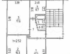 3-к. квартира, 59 м², 5/5 эт.