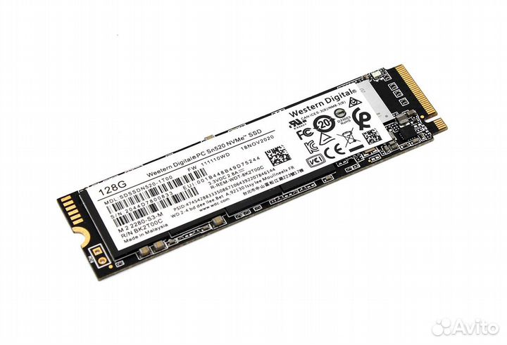 SSD M.2 2280 128Gb WD SN520 nvme