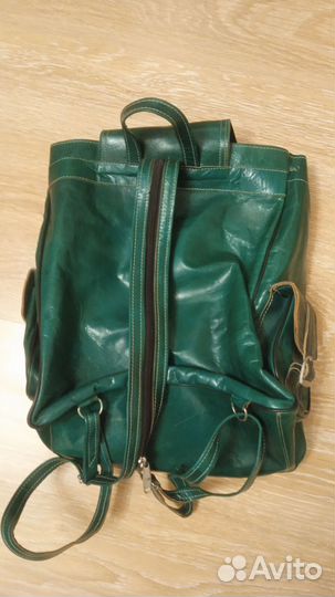 Рюкзак кожаный зеленый
