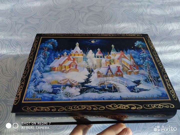 Шкатулка деревянная СССР авторская большая 20/17