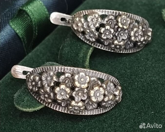 Серьги серебро СССР 925 молотобоец