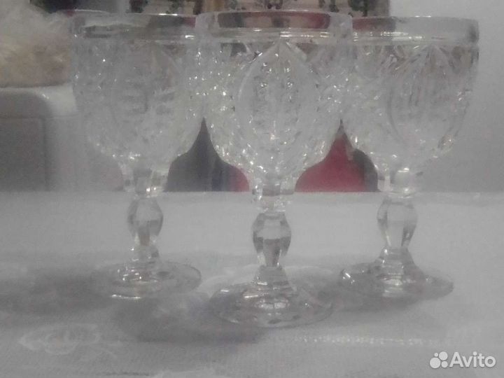 Хрустальные фужеры,3 шт, цена за все,Торг
