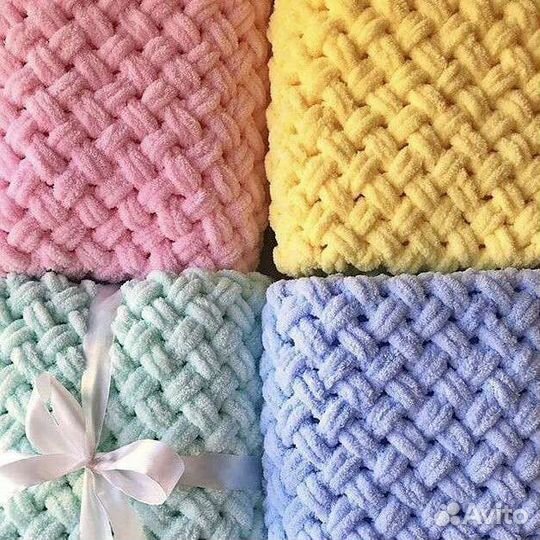 Уютный плед ручной работы