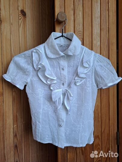 Блузка школьная на девочку 7-8 лет, 122-128р