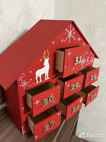 Адвент-календарь деревянный Новый год