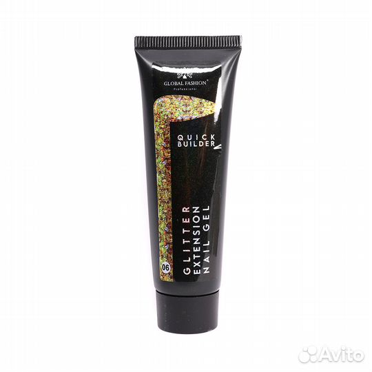 Цветной полигель с глиттером 06, Global Fashion, 3