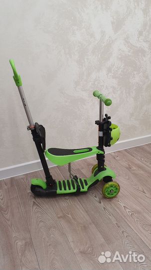 Самокат детский с сиденьем и ручкой
