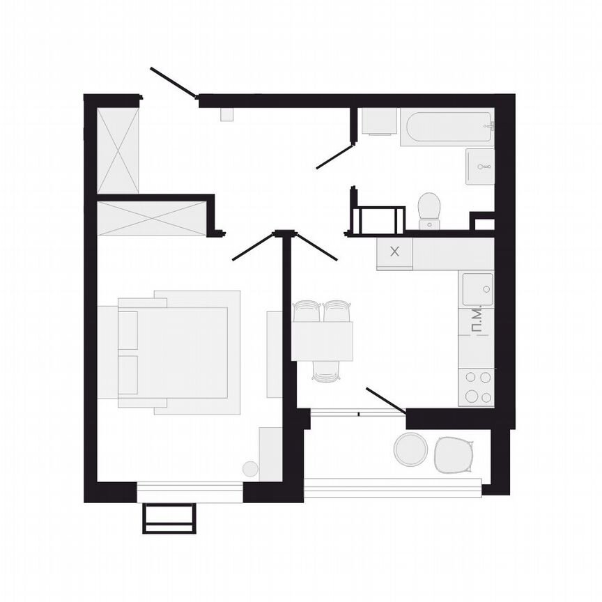 1-к. квартира, 39,3 м², 4/9 эт.