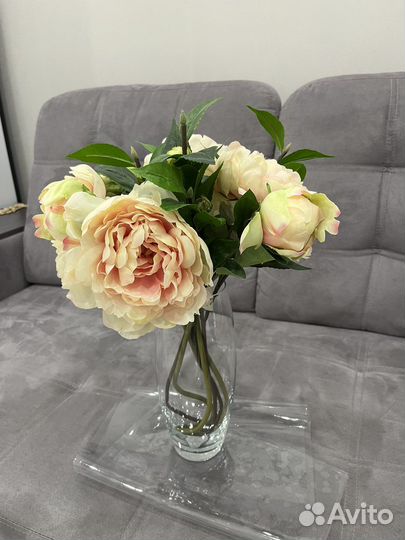 Букет из искусственных цветов пионы