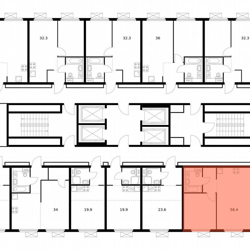 2-к. квартира, 58,4 м², 33/33 эт.