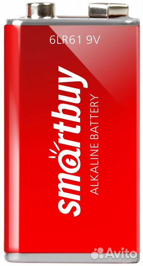 Батарейка Крона SmartBuy 6LR61-1BL, 9В, (1/12/240)