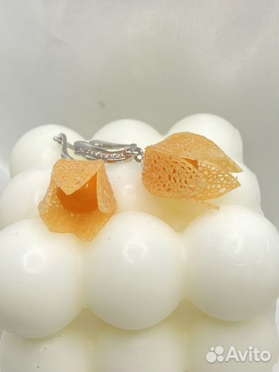 Серьги физалис