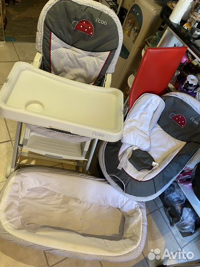 Стульчик для кормления 3в1 колыбель/шезлонг I’coo