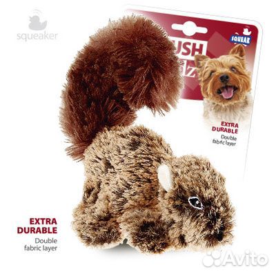 GiGwi Игрушка Белка с пищалкой,искусственный мех 0