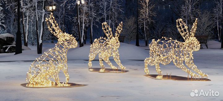 Световые животные на новый год