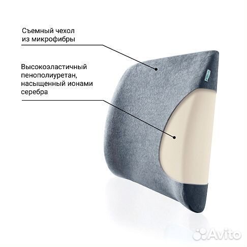 Подушка ортопедическая под спину trelax П04 серая