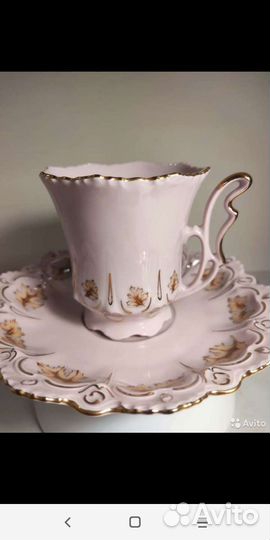 Чайник.Кофейная пара.(Розовый фарфор).Чехия