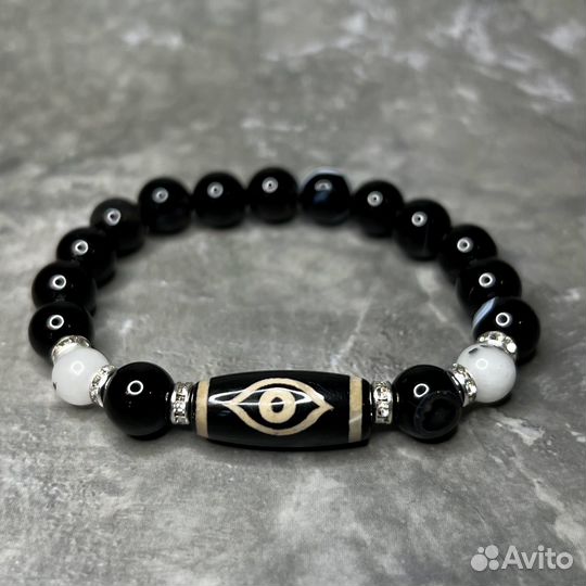 Браслет Дзи глаз Будды агат