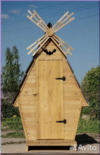 Дачный туалет деревянный с установкой чйв 663