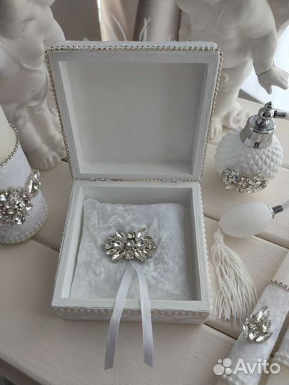 Подушечка для колец и шкатулка