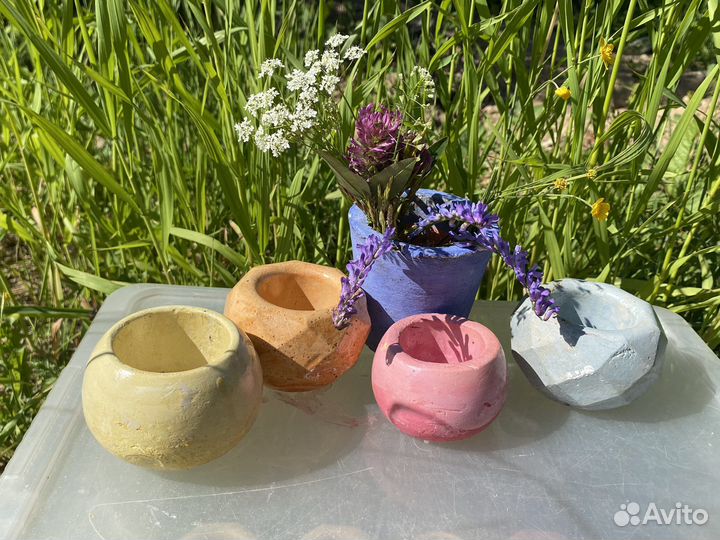 Горшочки из гипса