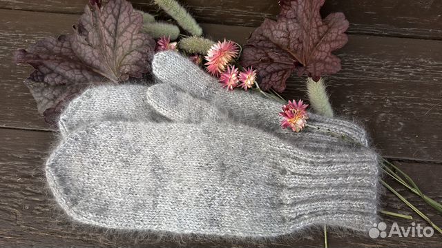 Варежки из пуха кролика