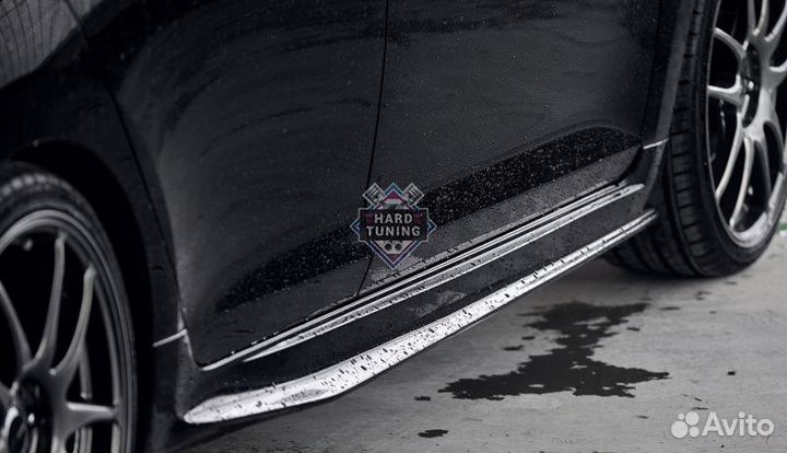 Накладки порогов без брызговиков Hyundai Solaris