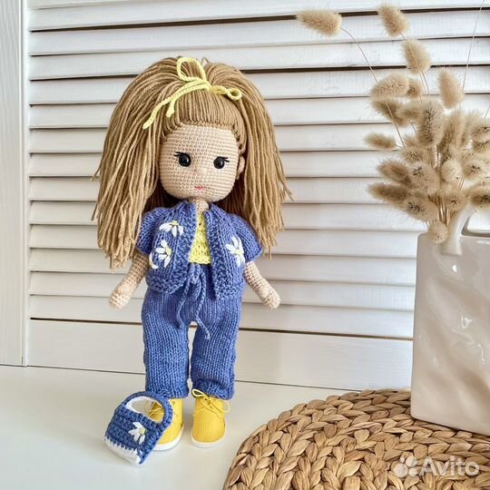 Кукла вязаная 30 см