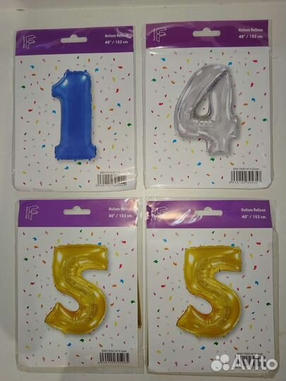 Шары фольгированные цифры и звезды Новые