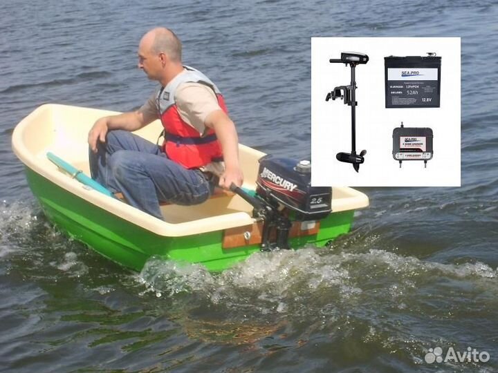 Гребная лодка с электромотором Тортилла Sea-Pro T2