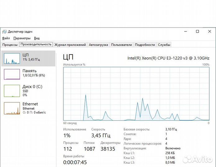 Сервер Supermicro Xeon E3-1220/32GB/500GB SSD