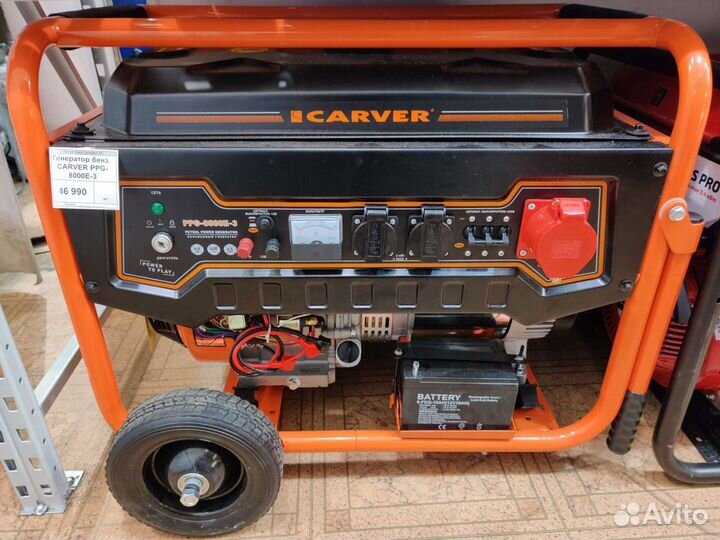 Генератор бензиновый 3 фазы, 6500 кв