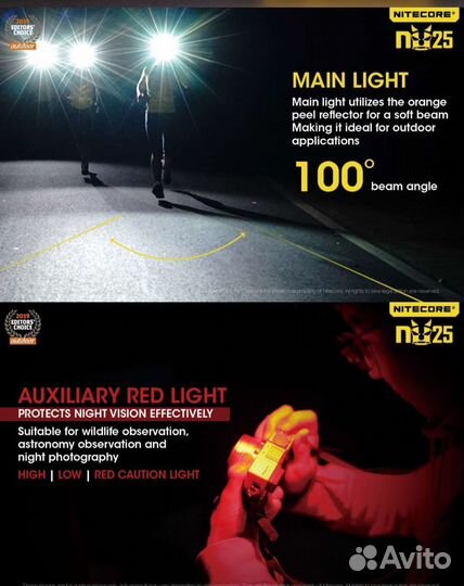 Налобный фонарь Nitecore NU25 360lm