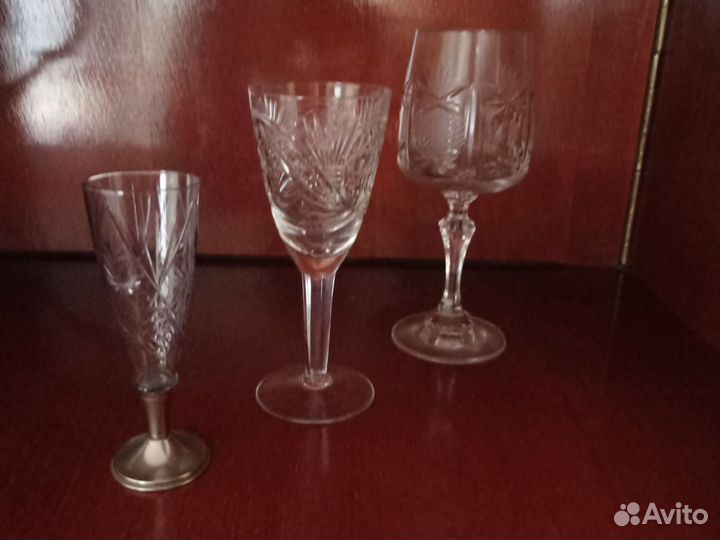 Рюмка, бокалы из хрусталя