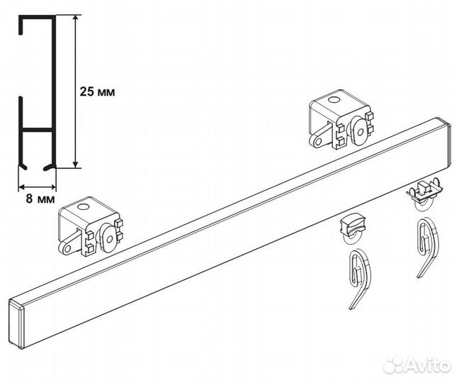 Карниз, алюминиевый профиль