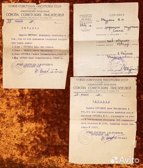 Лот поэта Туркина В.П