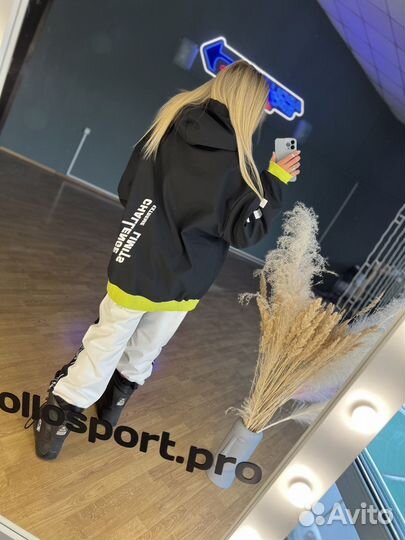 Худи горнолыжное унисекс черн/зел