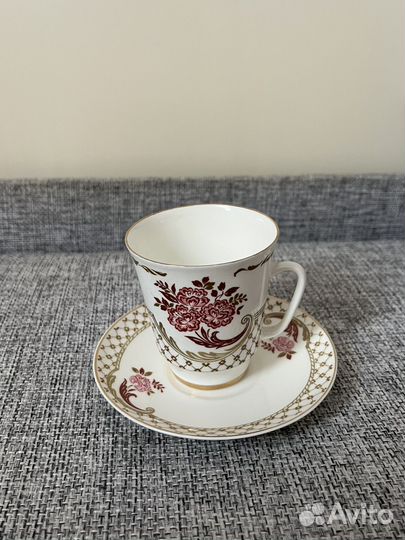 Чашка и блюдце фарфор советская посуда