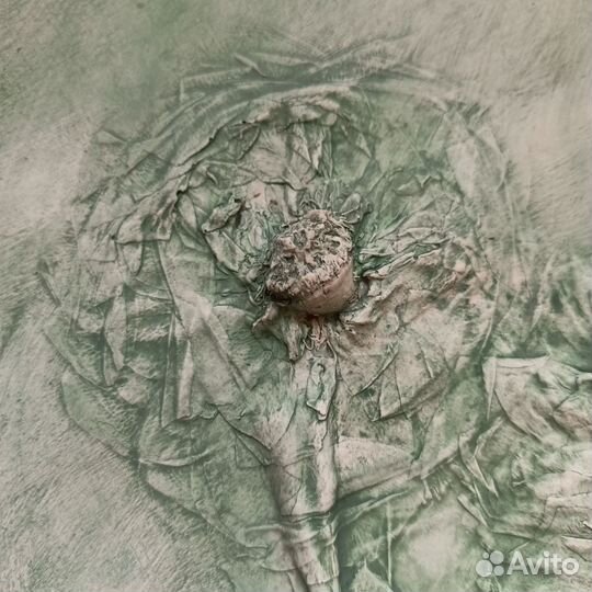 Ботанический барельеф гипсовый картина