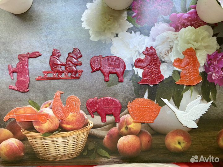 Елочные игрушки СССР колкий пластик